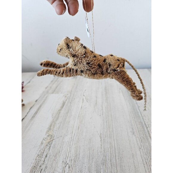 Martha Stewart cheetah Safari ornament bottle brush Xmas tree - Picture 1 of 8